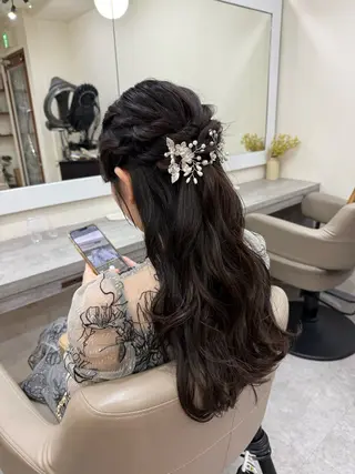 ロング ヘアアレンジ 韓国風パーマ/ヘア セット/店長みづきのヘアスタイル