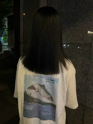 セミロング ボブ/ハイトーン/ 岡山駅/別曽遥也のヘアスタイル