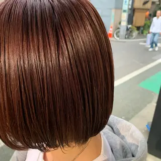 ショート カラー パーマ/透明感カラー /ボブ/吉田一生のヘアスタイル