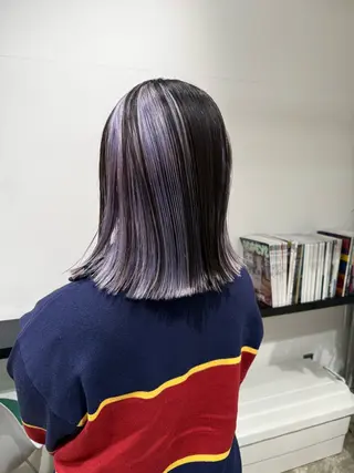 ミディアム カラー ウルフ/似合わせ レイヤー/RIHOのヘアスタイル