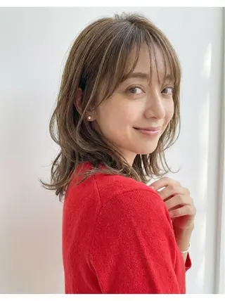 セミロング 大人ハイライト/清水 和馬のヘアスタイル