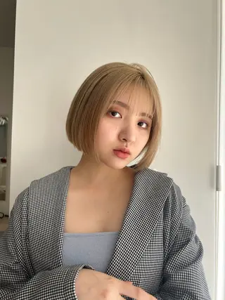 ショート カラー 透明感/ベージュ /kazui🐈のヘアスタイル