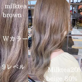 セミロング カラー 川越 輝梨奈のヘアスタイル