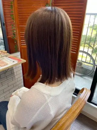 ミディアム 髪質改善カラー💛 NANOHAのヘアスタイル