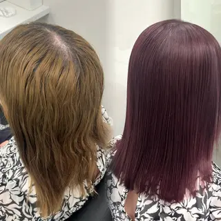 セミロング カラー ハイトーン/ 髪質改善/上質艶髪のヘアスタイル