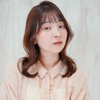 セミロング 小顔レイヤー/ 透明感カラー/増田のヘアスタイル