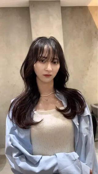 ミディアム カラー 山崎/ボブ縮毛矯正 レイヤー髪質改善のヘアスタイル