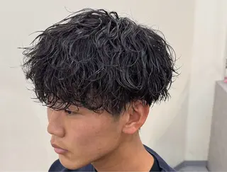 ショート カラー パーマ メンズ メンズ/パーマ/ 京都駅/井上光のヘアスタイル