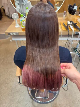 カラー 🫧髪質改善/Wカラ ー 暖色 🌸桜🌸のヘアスタイル