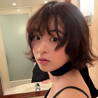 ショート カラー パーマ nonoka オリーブ/レイヤーのヘアスタイル