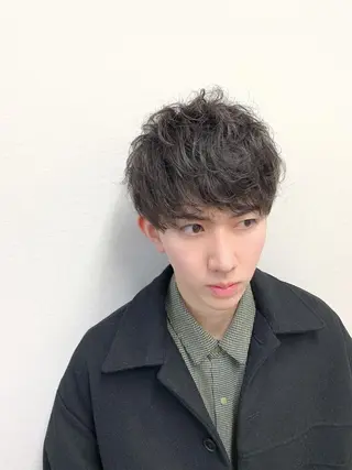 ショート カラー パーマ ヘアアレンジ メンズ メンズ人気NO,1 Genieジーニーのヘアスタイル