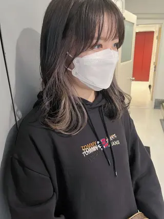 セミロング カラー ヘアアレンジ 🤍清楚系 韓国レイヤー🤍拓朗のヘアスタイル
