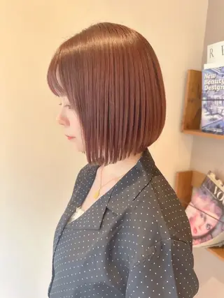 ショート ストンボブ/レイヤー 艶カラー💎ヒデジのヘアスタイル