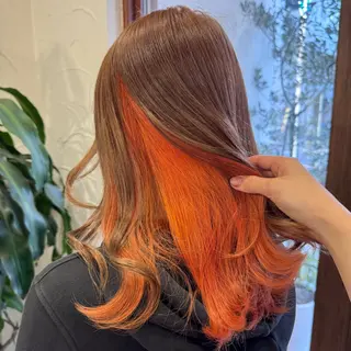 カラー インナーカラー🩵 角田紗雪のヘアスタイル