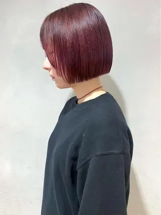 ショート カラー 地毛風ストレート ミニボブ🌷江梨🍎のヘアスタイル