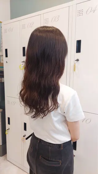セミロング カラー パーマ Agu hair 浅原 心のヘアスタイル
