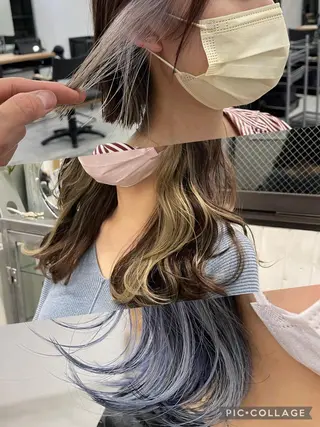 ミディアム ブリーチダブルカラー 【koide】のヘアスタイル