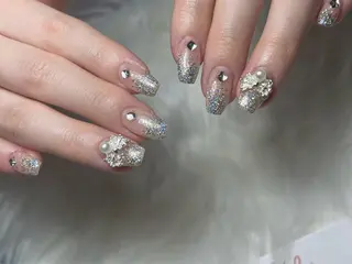 メンズ ネイル ユリ🎀長さだし/ パラジェル/持ち込みのネイルデザイン