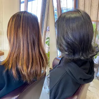 ミディアム カラー ヘアアレンジ SALOWIN京都河原町Suite店所属・外国人風レイヤー/ ハイトーンSHUのヘアスタイル