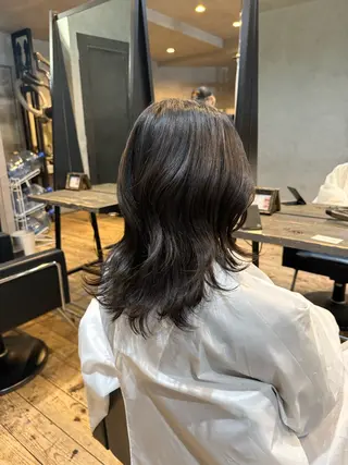 セミロング カラー メンズカット/パーマ 艶カラーTAIGA︎のヘアスタイル