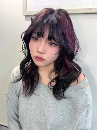 セミロング カラー ブリーチ/アレンジ/ 19歳/新宿/アリルのヘアスタイル