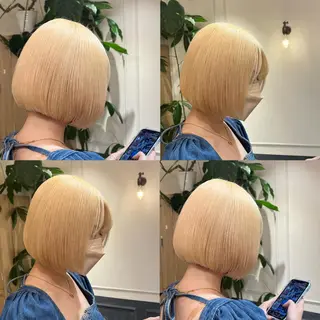 ショート カラー 艶カラー/韓国顔周り 🎀mamiのヘアスタイル