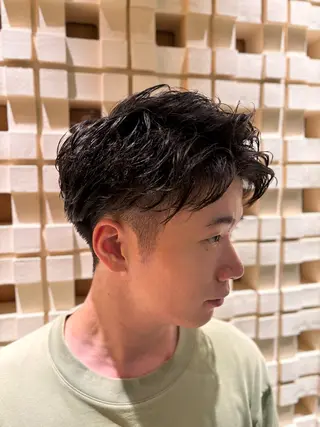 ショート パーマ メンズ ヒロ銀座バーバーショップ秋葉原店所属・芦川 柚貴のヘアスタイル