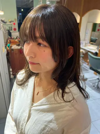 セミロング カラー パーマ ヘアアレンジ 🌷山田 有友名🌷のヘアスタイル