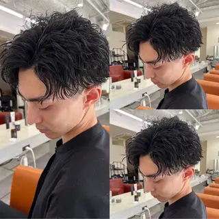 パーマ メンズ メンズカット/眉カッ ト/ブリーチ/シオリのヘアスタイル