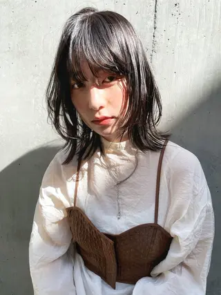 ミディアム カラー hibiki/セット /透明感カラーのヘアスタイル