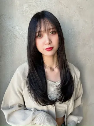 ロング 新宿✨顔周りカット 韓国ヘア/坂本亜裟海のヘアスタイル