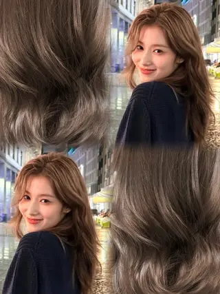 セミロング カラー 新宿/韓国レイヤー 髪質改善カラー/角所のヘアスタイル