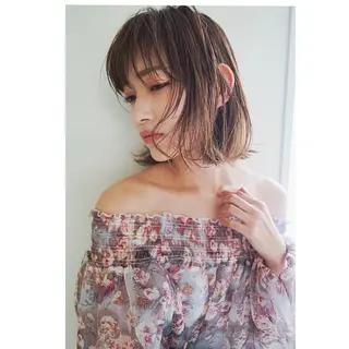 ミディアム ✨艶ブリーチカラー ✨四ノ宮裕己のヘアスタイル