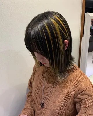 ミディアム カラー 大野 智亜里のヘアスタイル