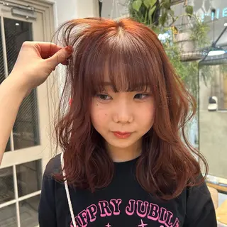 ミディアム カラー じゅわっと暖色カラー 🍊Moemiのヘアスタイル
