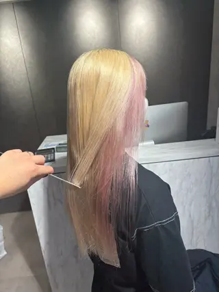 カラー Seleneコウキ ブリーチ/ハイトーンのヘアスタイル