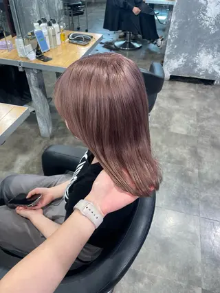 ミディアム カラー ハイトーン 横浜💞ミオのヘアスタイル