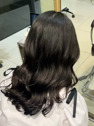 ミディアム パーマ 韓国風パーマ🌿コテ 巻き風パーマ/るいのヘアスタイル