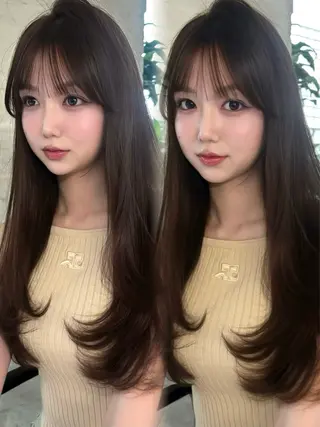 ロング 岡田 聖蘭のヘアスタイル