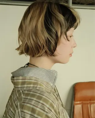 ショート カラー SALOWIN(サロウィン)広島並木通り所属・【ショート／ウルフ／ パーマ】kotaroのヘアスタイル