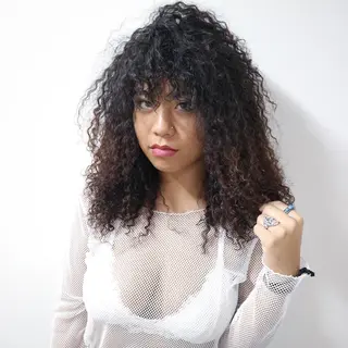 ロング パーマ 東風上 亮介のヘアスタイル