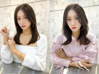 セミロング カラー 髪質改善/韓国ヘア レイヤー/新宿/ロミのヘアスタイル