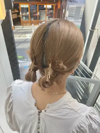 ミディアム ヘアアレンジ ダブルカラー🦖 /髪質改善⚡️しおりのヘアスタイル
