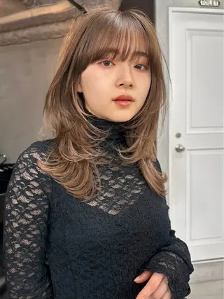 セミロング カラー ヘアアレンジ 🫧透明感カラー/ ナルハ🫧のヘアスタイル