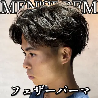 ショート カラー パーマ メンズ センターパート マスターかずまのヘアスタイル