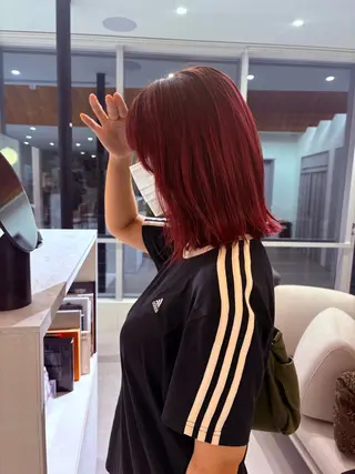 ミディアム カットモデルレイヤー 暖色カラー モカ🎶のヘアスタイル