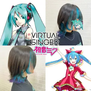 ミディアム カラー 推しカラー💫 ブリーチ💫若菜覚のヘアスタイル