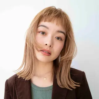 ミディアム レイヤー/艶カラー /パーマ💚千琴のヘアスタイル