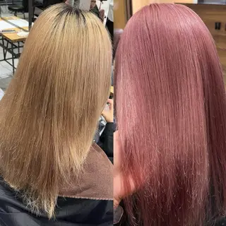 セミロング RIO🩶NEXT/ エクステ/ハイトーンのヘアスタイル