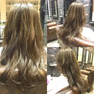 セミロング ロング カラー olga所属・松尾謙佑【ハイライト LEDエクステ】のヘアスタイル